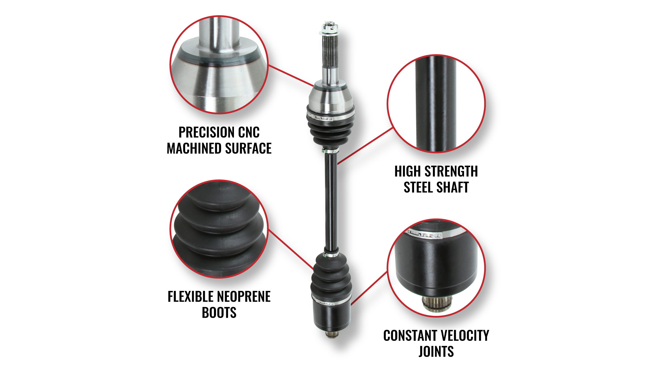 Sixity Auto CV Axles feature constant velocity joints