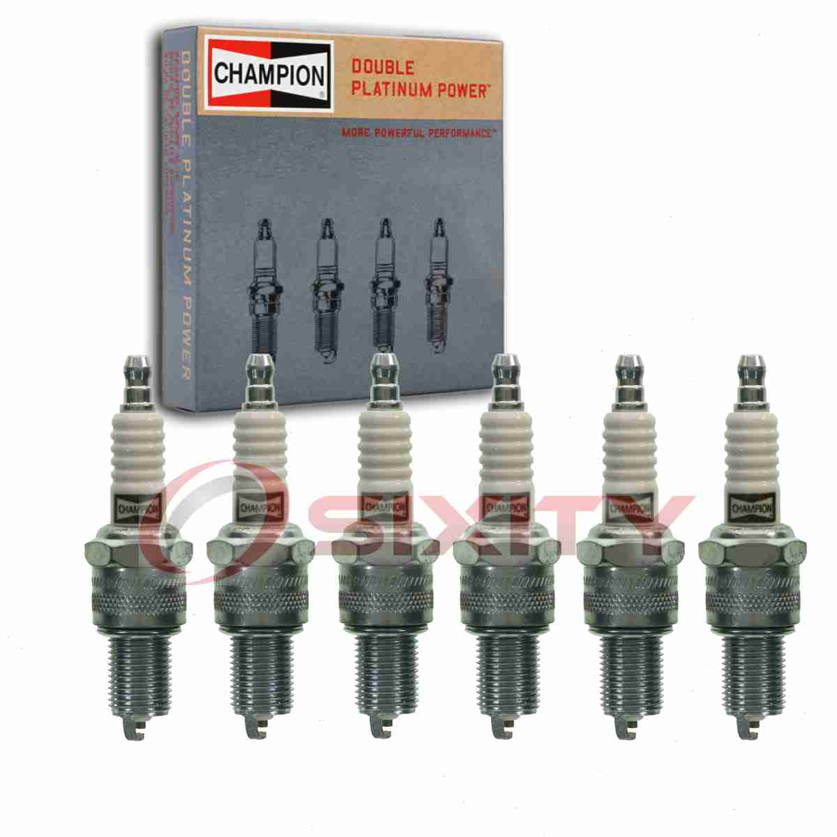 6 pc Champion Double Platinum Spark Plugs for 1968-1976 Triumph TR6 2.5L L6 tt - Picture 1 of 5