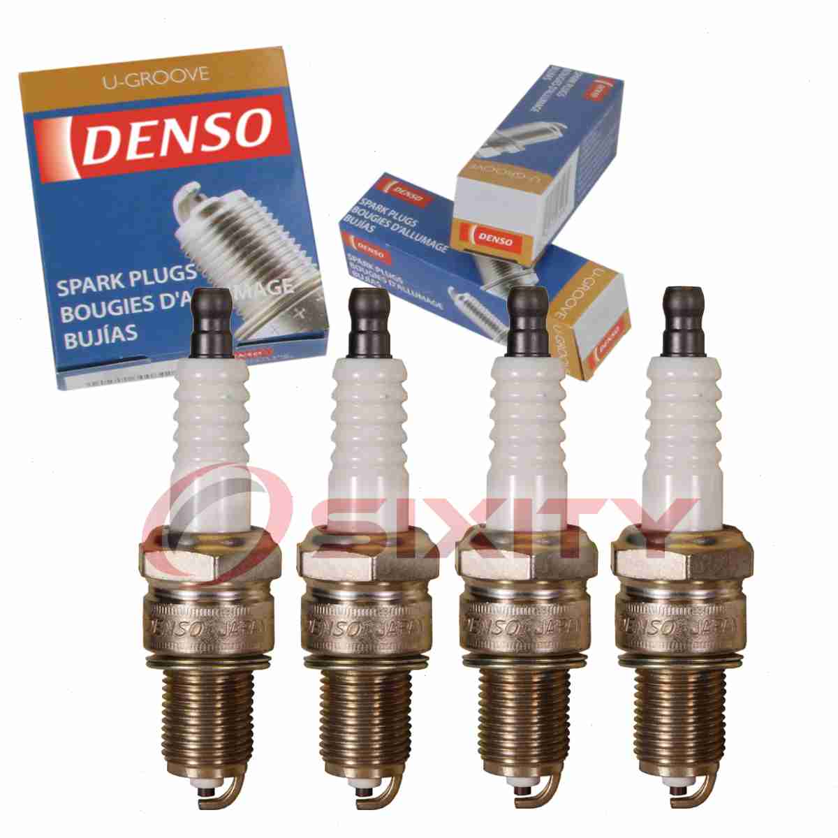 テーピング 4 pc DENSO 6044 Standard U-Groove Spark Plugs for W9EXR-U